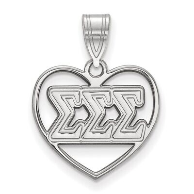 Sigma Sigma Sigma Heart Pendant Sterling Silver SS008SSS, MPN: SS008SSS, 886774600239