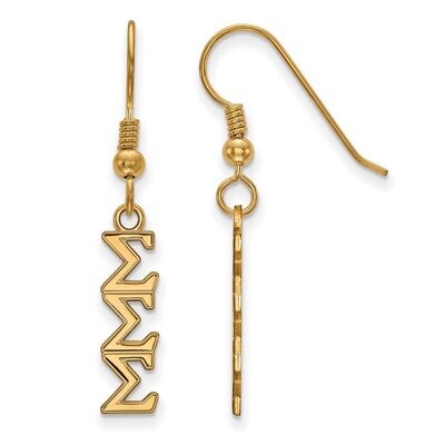 Sigma Sigma Sigma Small Dangle Earrings Gold-plated Silver GP026SSS, MPN: GP026SSS, 886774929965