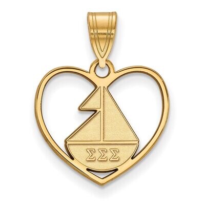 Sigma Sigma Sigma Heart Pendant Gold-plated Silver GP040SSS, MPN: GP040SSS, 886774940915