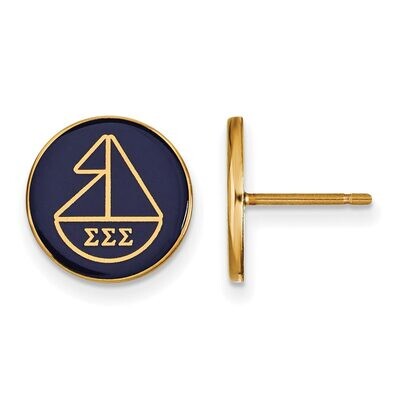 Sigma Sigma Sigma Enameled Post Earrings Gold-plated Silver GP046SSS, MPN: GP046SSS, 886774945200