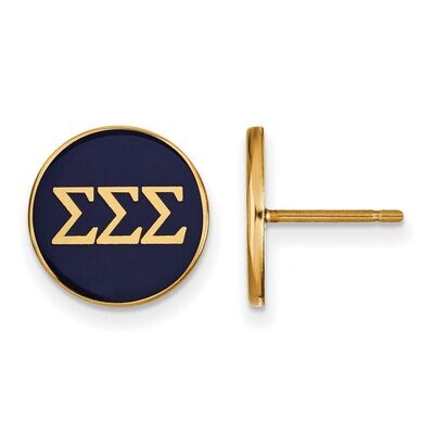 Sigma Sigma Sigma Enameled Post Earrings Gold-plated Silver GP031SSS, MPN: GP031SSS, 886774934457