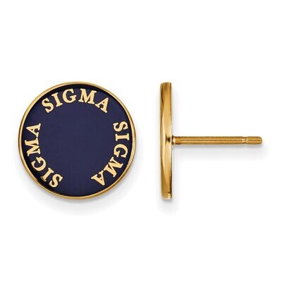 Sigma Sigma Sigma Enameled Post Earrings Gold-plated Silver GP019SSS, MPN: GP019SSS, 886774924052