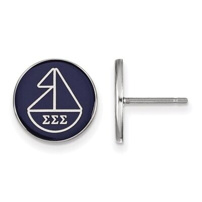 Sigma Sigma Sigma Enameled Post Earrings Sterling Silver SS046SSS, MPN: SS046SSS, 886774610115