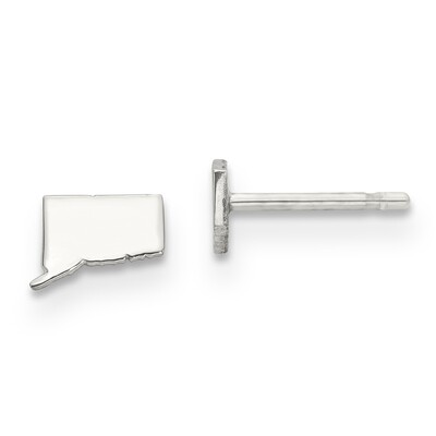 Connecticut State Small Earrings Sterling Silver Engravable XNE50SS-CT, MPN: XNE50SS-CT, 8867745669…