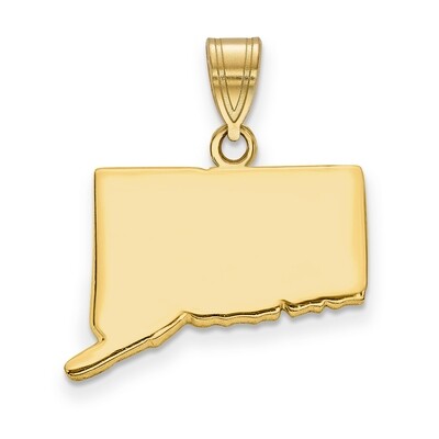 Connecticut State Pendant Charm Gold-plated on Silver Engravable XNA707GP-CT, MPN: XNA707GP-CT, 886…