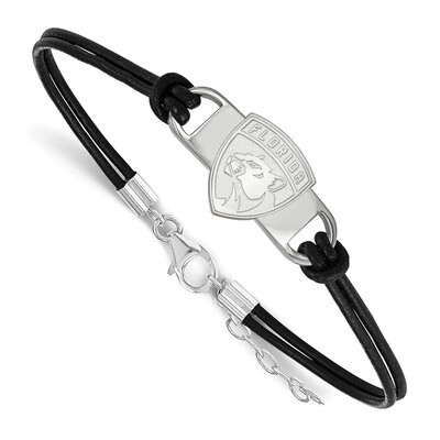 Florida Panthers Small Center Leather Bracelet Sterling Silver SS013PTH-7, MPN: SS013PTH-7, 1911011…