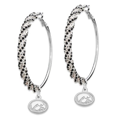 University of Iowa Amped Logo Crystal Earrings UIA077ER-CR
