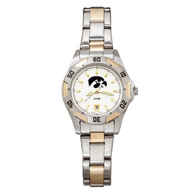 University of Iowa All-Pro Women&#39;s Two-Tone Watch with Bracelet UIA154