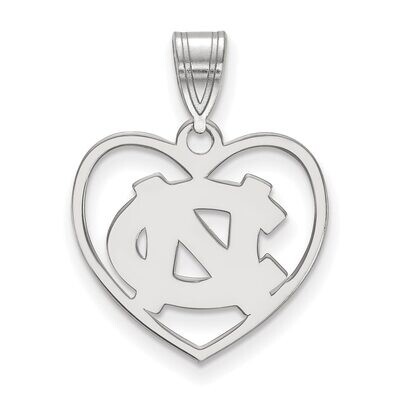 University of North Carolina Pendant in Heart Sterling Silver SS017UNC, MPN: SS017UNC, 886774723624