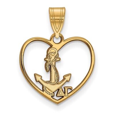 Delta Gamma Heart Pendant Gold-plated Silver GP040DG, MPN: GP040DG, 886774940663