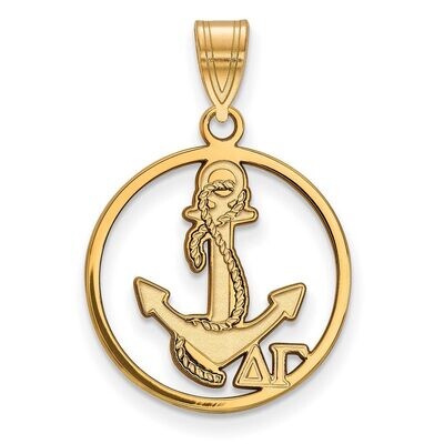Delta Gamma Small Circle Pendant Gold-plated Silver GP041DG, MPN: GP041DG, 886774941394