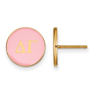 Delta Gamma Enameled Post Earrings Gold-plated Silver GP031DG, MPN: GP031DG, 886774934228