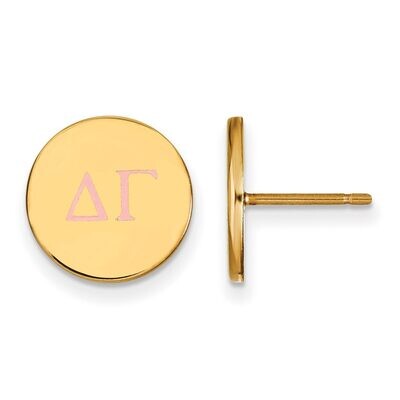 Delta Gamma Enameled Post Earrings Gold-plated Silver GP032DG, MPN: GP032DG, 886774934921