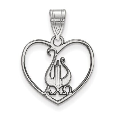 Alpha Chi Omega Heart Pendant Sterling Silver SS040ACO, MPN: SS040ACO, 886774608327