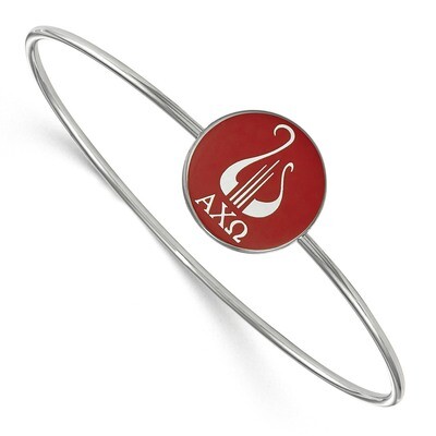 Alpha Chi Omega Enameled Slip-on Bangle - Sterling Silver SS049ACO-8, MPN: SS049ACO-8, 191101097706