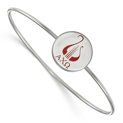 Alpha Chi Omega Enameled Slip-on Bangle Sterling Silver SS048ACO-6, MPN: SS048ACO-6, 191101097676