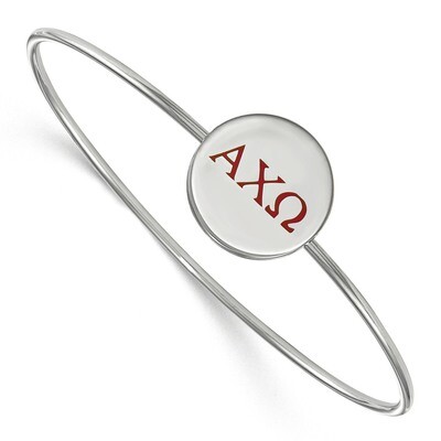 Alpha Chi Omega Enameled Slip-on Bangle Sterling Silver SS023ACO-8, MPN: SS023ACO-8, 191101097621