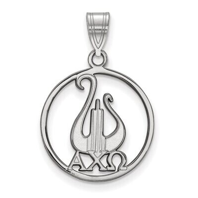 Alpha Chi Omega Small Circle Pendant Sterling Silver SS041ACO, MPN: SS041ACO, 886774608587