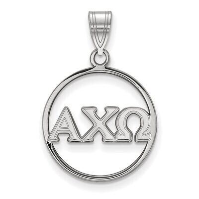 Alpha Chi Omega Small Circle Pendant Sterling Silver SS011ACO, MPN: SS011ACO, 886774600789