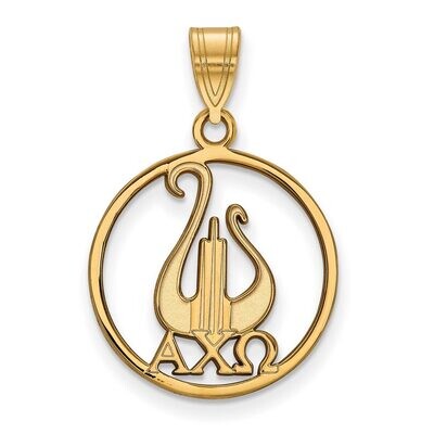 Alpha Chi Omega Small Circle Pendant Gold-plated Silver GP041ACO, MPN: GP041ACO, 886774941264