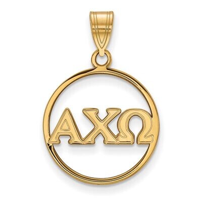 Alpha Chi Omega Small Circle Pendant Gold-plated Silver GP011ACO, MPN: GP011ACO, 886774912240