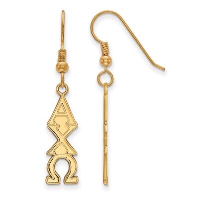 Alpha Chi Omega Dangle Medium Earrings Gold-plated Silver GP004ACO, MPN: GP004ACO, 886774897615