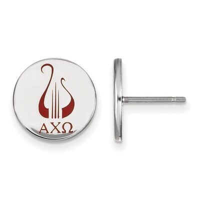 Alpha Chi Omega Enameled Post Earrings Sterling Silver SS047ACO, MPN: SS047ACO, 886774610146