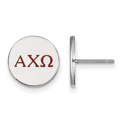 Alpha Chi Omega Enameled Post Earrings Sterling Silver SS032ACO, MPN: SS032ACO, 886774606248