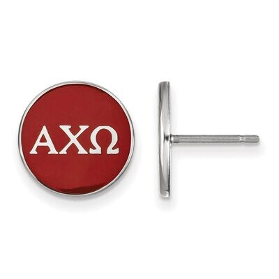 Alpha Chi Omega Enameled Post Earrings Sterling Silver SS031ACO, MPN: SS031ACO, 886774605982