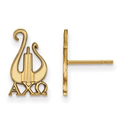 Alpha Chi Omega Extra Small Post Earrings Gold-plated Silver GP038ACO, MPN: GP038ACO, 886774939209