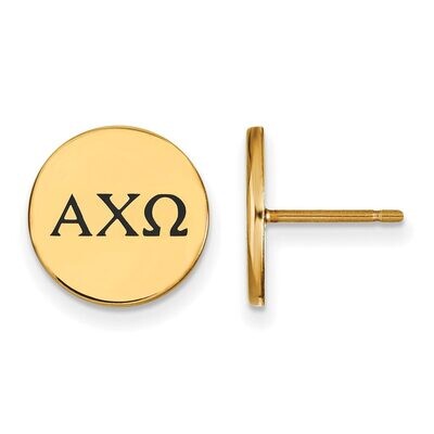 Alpha Chi Omega Enameled Post Earrings Gold-plated Silver GP033ACO, MPN: GP033ACO, 886774935546