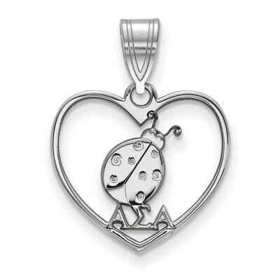 Alpha Sigma Alpha Heart Pendant Sterling Silver SS040ASI, MPN: SS040ASI, 886774608402