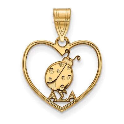 Alpha Sigma Alpha Heart Pendant Gold-plated Silver GP040ASI, MPN: GP040ASI, 886774940588