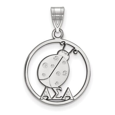 Alpha Sigma Alpha Small Circle Pendant Sterling Silver SS041ASI, MPN: SS041ASI, 886774608662