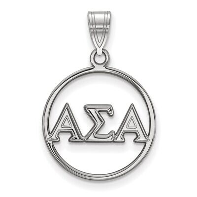 Alpha Sigma Alpha Small Circle Pendant Sterling Silver SS011ASI, MPN: SS011ASI, 886774600864