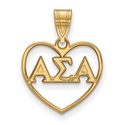 Alpha Sigma Alpha Heart Pendant Gold-plated Silver GP008ASI, MPN: GP008ASI, 886774906737