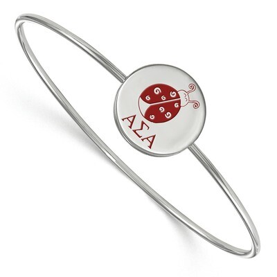 Alpha Sigma Alpha Enameled Slip-on Bangle Sterling Silver SS048ASI-6, MPN: SS048ASI-6, 191101099557