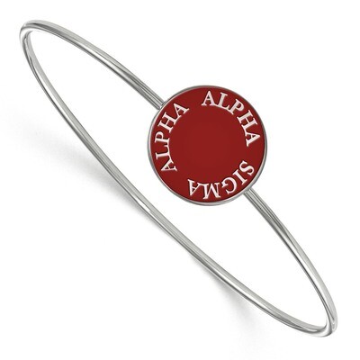 Alpha Sigma Alpha Enameled Slip-on Bangle Sterling Silver SS022ASI-8, MPN: SS022ASI-8, 191101099489