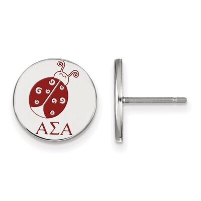 Alpha Sigma Alpha Enameled Post Earrings Sterling Silver SS047ASI, MPN: SS047ASI, 886774610221