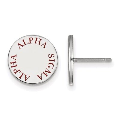 Alpha Sigma Alpha Enameled Post Earrings Sterling Silver SS020ASI, MPN: SS020ASI, 886774603209