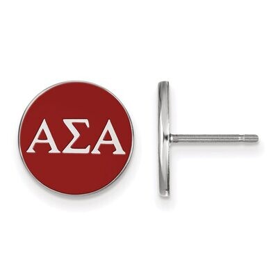 Alpha Sigma Alpha Enameled Post Earrings Sterling Silver SS031ASI, MPN: SS031ASI, 886774606064
