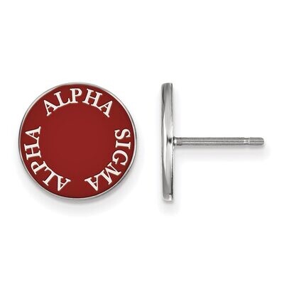 Alpha Sigma Alpha Enameled Post Earrings Sterling Silver SS019ASI, MPN: SS019ASI, 886774602943