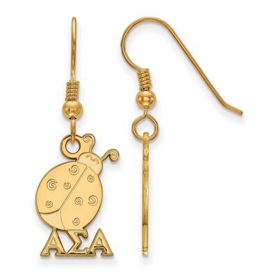 Alpha Sigma Alpha Medium Dangle Earrings Gold-plated Silver GP037ASI, MPN: GP037ASI, 886774938677
