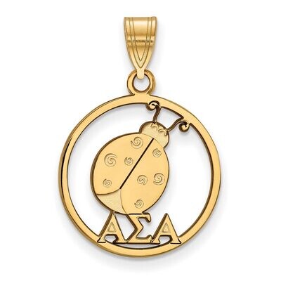Alpha Sigma Alpha Small Circle Pendant Gold-plated Silver GP041ASI, MPN: GP041ASI, 886774941301