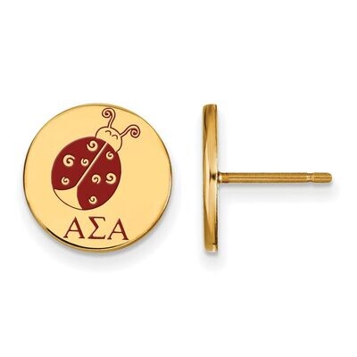Alpha Sigma Alpha Enameled Post Earrings Gold-plated Silver GP047ASI, MPN: GP047ASI, 886774945613