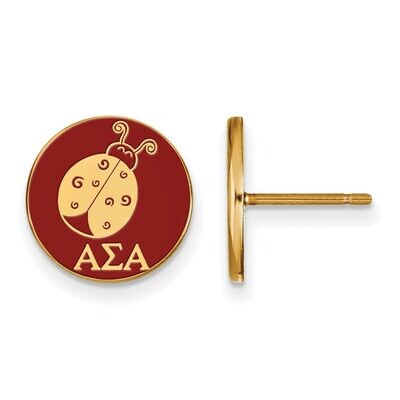 Alpha Sigma Alpha Enameled Post Earrings Gold-plated Silver GP046ASI, MPN: GP046ASI, 886774944845