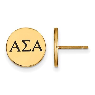 Alpha Sigma Alpha Enameled Post Earrings Gold-plated Silver GP033ASI, MPN: GP033ASI, 886774935584