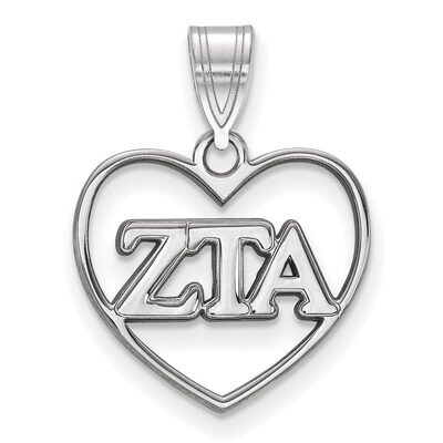 Zeta Tau Alpha Heart Pendant Sterling Silver SS008ZTA, MPN: SS008ZTA, 886774600253