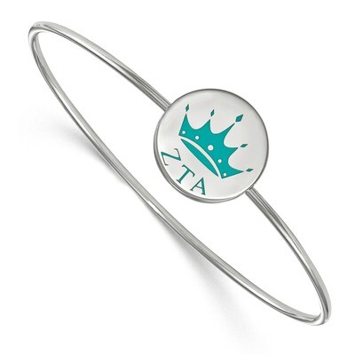 Zeta Tau Alpha Enameled Slip-on Bangle Sterling Silver SS048ZTA-8, MPN: SS048ZTA-8, 191101103810