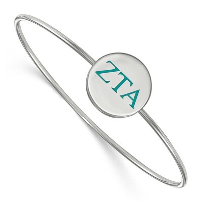 Zeta Tau Alpha Enameled Slip-on Bangle Sterling Silver SS023ZTA-6, MPN: SS023ZTA-6, 191101103742